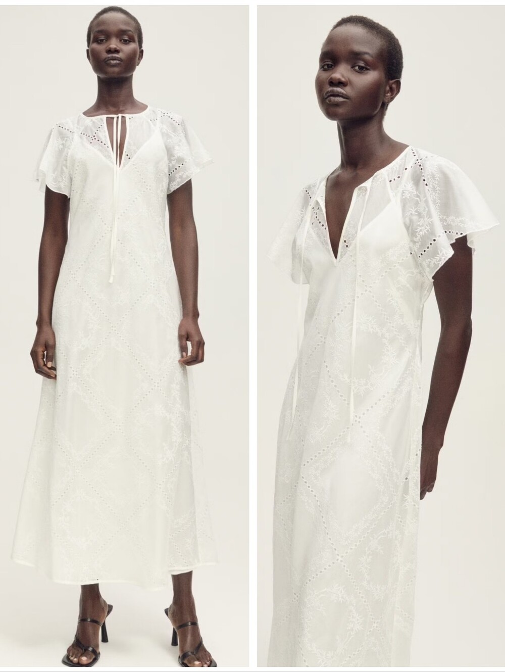 MANGO Embroidered Dress